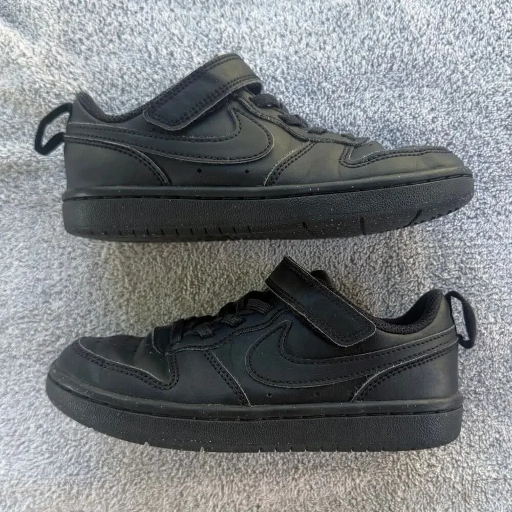 Solid Black Nike Court Borough Low Recraft Boys Size 12C